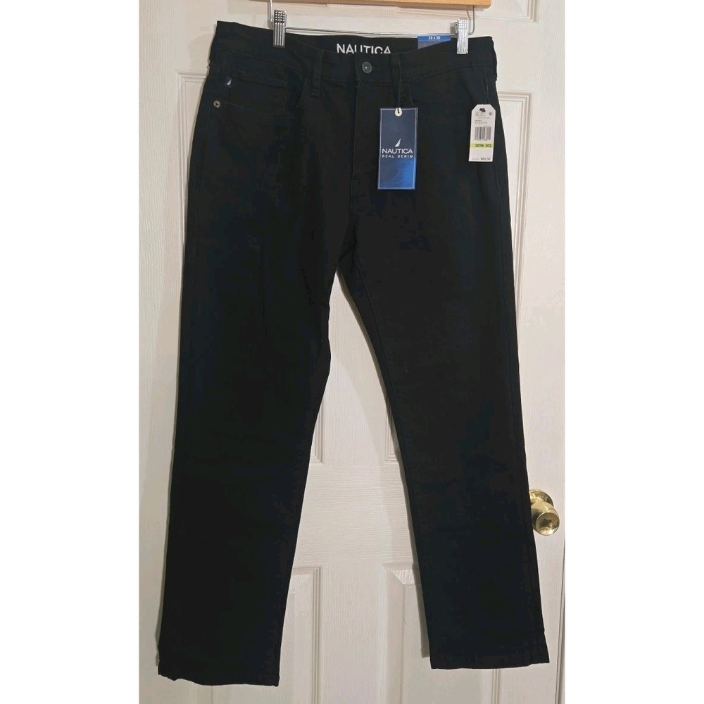Nautica Jeans Men's 30x30 Vintage Straight Fit Stretch 5-Pocket Denim Black